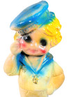 1940 s Vintage Sailor Girl Carnival Prize Chalkware Salute Saluting 14  Tall