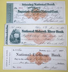 3 Bank Checks  1870 s  Cancelled Cut signed  New York  Boston  Au Condition