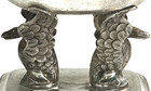 Antique European Sterling Silver Double Swan Salt Cellar