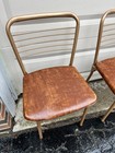Vtg Cosco Chair Lot Brown Folding Metal Mid Century Modern Dining Set 4 Swag