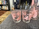 Hazel Atlas Vintage Dancing Pink Pigs Cocktail Shaker And Whiskey Glass Set Of 5