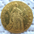 1764-kb Hungary Gold Ducat  scratched 