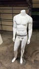 Full Body Male Mannequin Muscular White Fiberglass Retail Display Stand