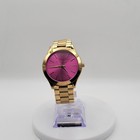 Michael Kors Slim Runway Mk3264 Watch Ladies Gold Magenta Pink Dial 42mm