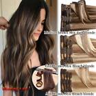 Clip In 100  Remy Real Human Hair Extensions Full Head Highlight Ombre Us 8 -24 