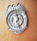 Sergeant Aaa School Safety Patrol Badge  Metal Silver Tone 3in X 2in Pin Back