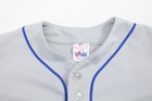 Vtg Majestic 90s Y2k Adult Size Large Gray New York Button Baseball Jersey Shirt