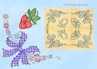 1950s Vintage Vogart Embroidery Transfer C1 Uncut Cutwork   Bows Corner Motifs