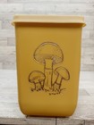 Vtg Blisscraft Etched 3 Mushroom Retro Food Storage Canister Lids Harvest Gold  