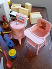 Large Lot Vintage Miniature Dollhouse Accessories Furniture Etc 100  Pieces