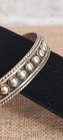 Vintage Sterling Silver 925 Cuff Bracelet   Taxco Mexico   Beaded   Rope Edge