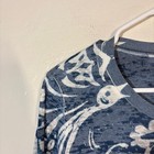 Before   Again Shirt Womens Medium Blue Floral Print Long Sleeve Jersey Top