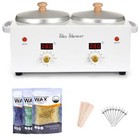 Salon Double Wax Pot Wax Warmer Kit  300g Beads  Digital Display   Fast Heating