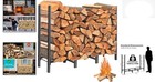 4ft Heavy Duty Firewood Rack     Adjustable  Rustproof Stand For Indoor   Outdoor