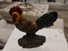 Vintage Cast Iron Rooster Cock Door Stop Hand Painted Country Decor Heavy