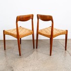 Mid Century Danish Modern Dining Chair Set Pair Dyrlund Solid Teak Vintage Mcm