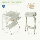 Portable Baby Diaper Changing Table W storage Water Basin 3-level Adjustable