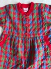 Vtg 90 s Hanna Andersson Red Plaid Check Quilted Cotton Jumper Romper 90 Cm Us 3
