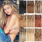 Any Color Clip In 100  Real Remy Human Hair Extensions Weft Full Head Natural