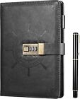 Black Journal With Lock  Refillable Faux Leather Lock Diary Notebook Planner New