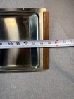 Kalmar Designs Mid Century Modern Stainless Steel Serving Tray With Wood Handles