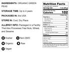 Organic Green Split Peas     Non-gmo  Kosher  Raw  Dried     By Food To Live