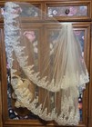 Bridal Veil  ivory  And Fingerless Lace Glove Set - New