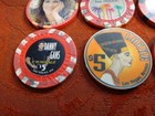  5 Casino Chips Lot Of 8 - Caesars  Luxor  Mirage  Flamingo  Casuarina Las Vegas