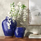 Xl Tuscan Ceramic Vase Blue - Threshold