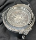 1883 Fb Rogers Silver Co 273 Roll Top Caviar Butter Dish Server Lion Head Footed