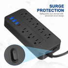 8ac Outlet Power Strip Surge Protector With 3 Usb Ports And 115cm Cord