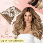 8pieces Clip In 100  Full Head Real Hair Extensions Natural As Human Brown Ombre