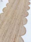 Runner Jute Rug Scallop Carpet Handmade Farmhouse Natural Braided Rustic Look
