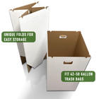 40 Gallons Heavy-duty Trash Boxes Disposable And Reusable Corrugated Cardboard