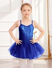 Zaclotre Little Girls Sequin Leotard Sparkly Strap Ballet Leotards Tutu Dress