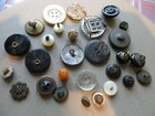 Antique Vintage English Victorian Art Deco Button Upcycle Lot Brooch Ring Charms