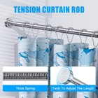Adjustable Spring Tension Shower Curtain Rod Rustproof No Drilling Bathroom