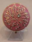 Estee Lauder Unused Enamel Crystal Powder Compact Jeweled Blossom  2010
