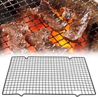    coolbird 16x10in Bbq Grill Mesh Wire Cooking Net Outdoor Barbecue Black   