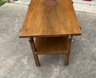 Danish Oak  Coffee End Table Ceramic Tile Inlaid Mid Century Modern Vintage