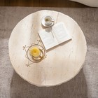 Mgo Mid-century Round Centre Coffee Table Vintage Faux Stone Sofa Pre-modern Cof