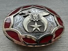 Vintage Shriners Masonic Free Masons Metal Belt Buckle Sword Crest