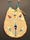 Incredible Sioux 2-sided Beaded Leather Pouch Bag classic Design c1890 excellent