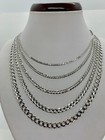 14k Solid White Gold Cuban Link Chain necklace Men s women s 2 2mm-5 7mm 16 -30 