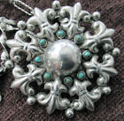 Vintage Mexico Sterling Pendant Necklace - 2 Inches Pendant  19 75 Inches Chain
