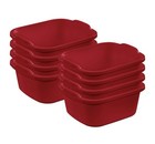 Sterilite 0647 Large Multi-function Home 12-qt Sink Dish Wash Pan  Red  8 Pack 