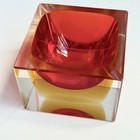 Vintage Flavio Poli Italian Murano Sommerso Art Glass Bowl Coin Dish Mid Century