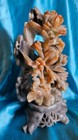 Jade Floral Stone Hand Carved Asian Oriental Sculpture Statue