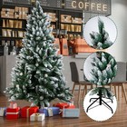 4-7ft Snowy Christmas Tree Artificial Hinged Pine Cones Xmas Holiday Home Decor