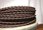 Cloth Covered Twisted Wire -black brown Pattern  Vintage Style Braided Lamp Cord